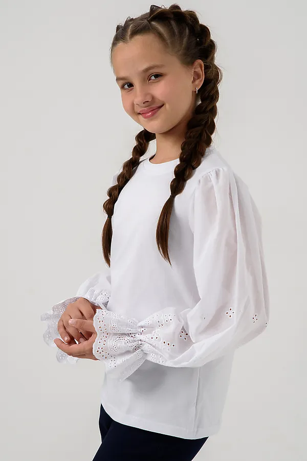 Блузка Евдокия длинный рукав НАТАЛИ, белый - фото 2