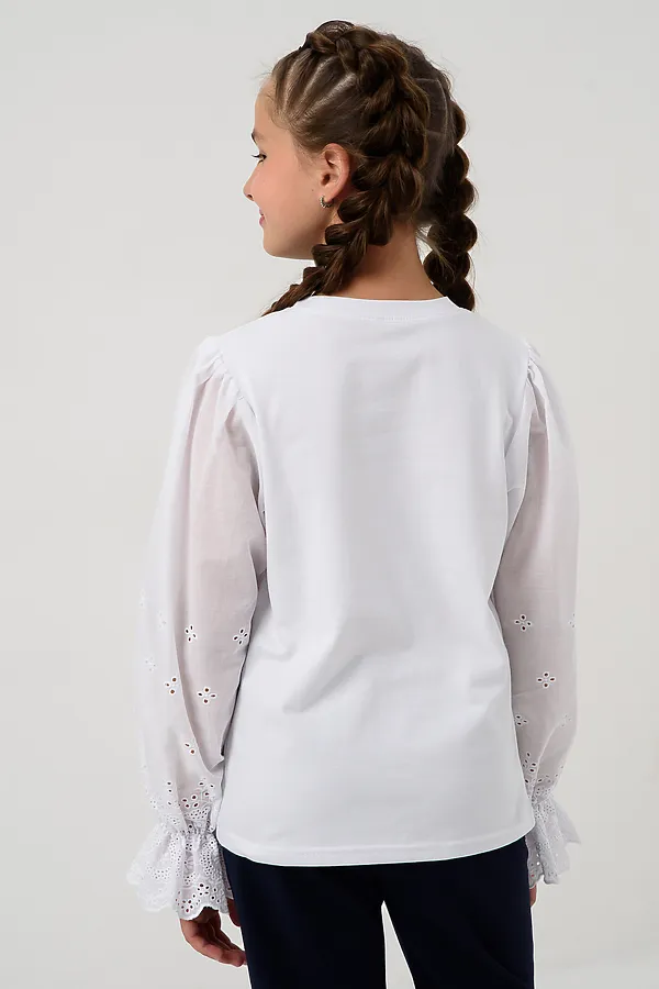 Блузка Евдокия длинный рукав НАТАЛИ, белый - фото 2