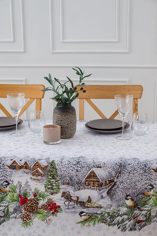 Скатерть Студеная пора НАТАЛИ, белый - фото 2