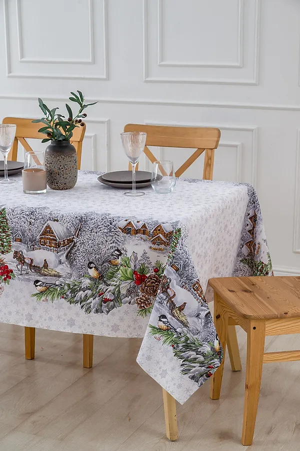 Скатерть Студеная пора НАТАЛИ, белый - фото 2