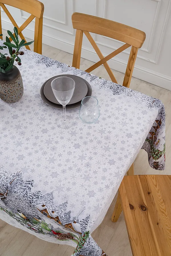 Скатерть Студеная пора НАТАЛИ, белый - фото 2
