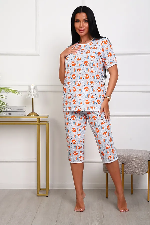 Пижама с бриджами 1096 НАТАЛИ, разноцветные - фото 2