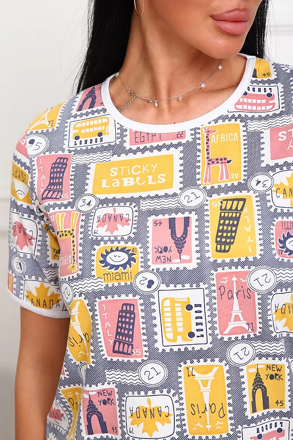 Пижама с бриджами 1096 НАТАЛИ, разноцветные - фото 2