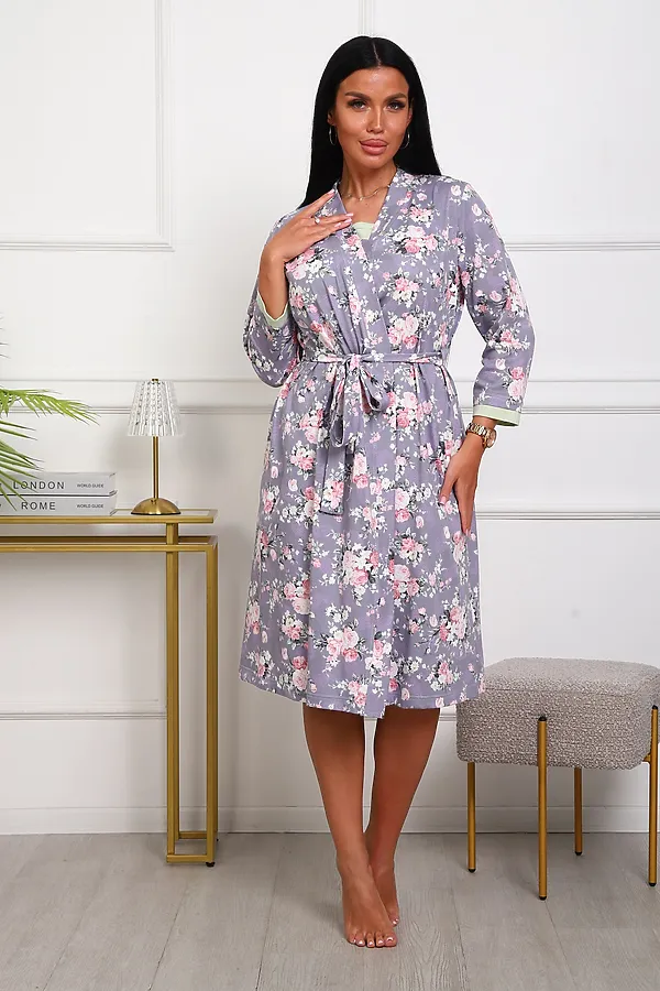 Пеньюар с сорочкой 1089 НАТАЛИ, сиреневый - фото 2