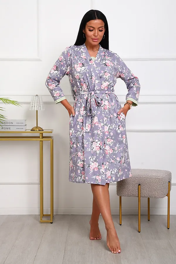 Пеньюар с сорочкой 1089 НАТАЛИ, сиреневый - фото 2