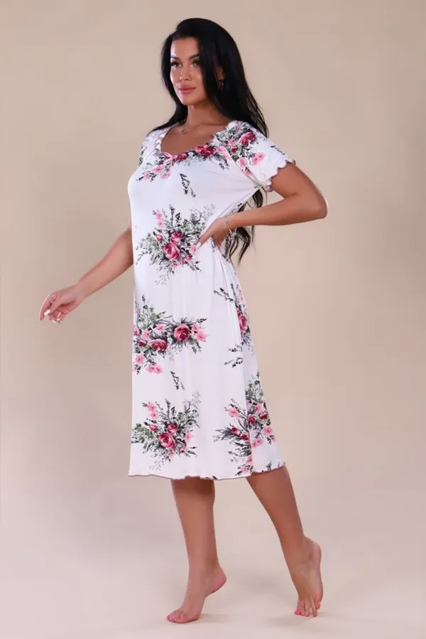 Сорочка из вискозы 916 НАТАЛИ, молочный - фото 2