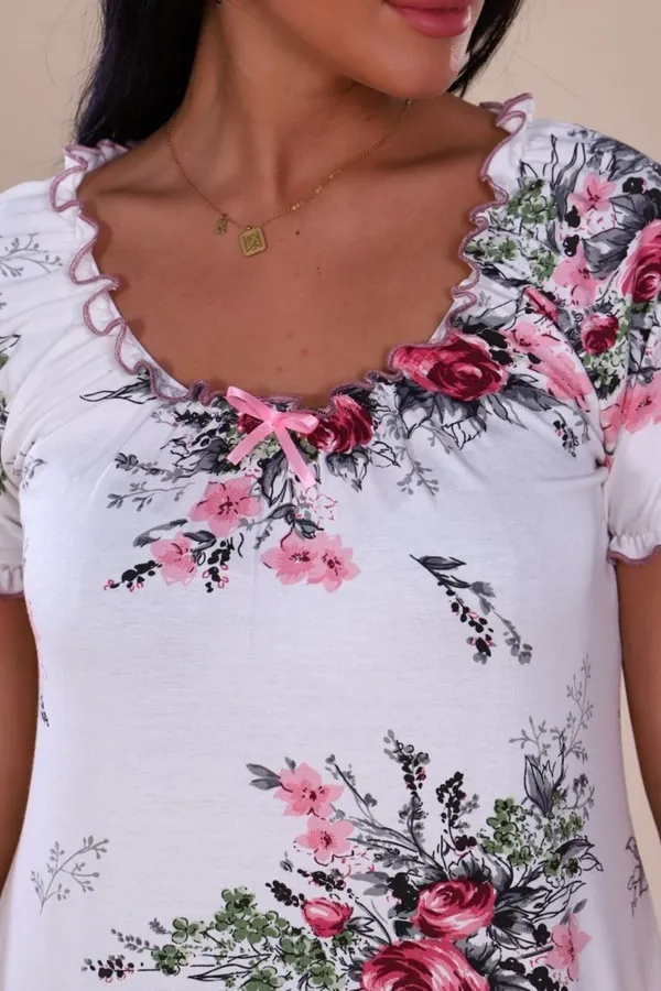 Сорочка из вискозы 916 НАТАЛИ, молочный - фото 2