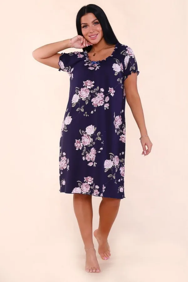 Сорочка из вискозы 916 НАТАЛИ, темно-синий - фото 2