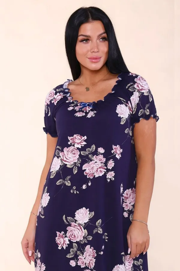 Сорочка из вискозы 916 НАТАЛИ, темно-синий - фото 2