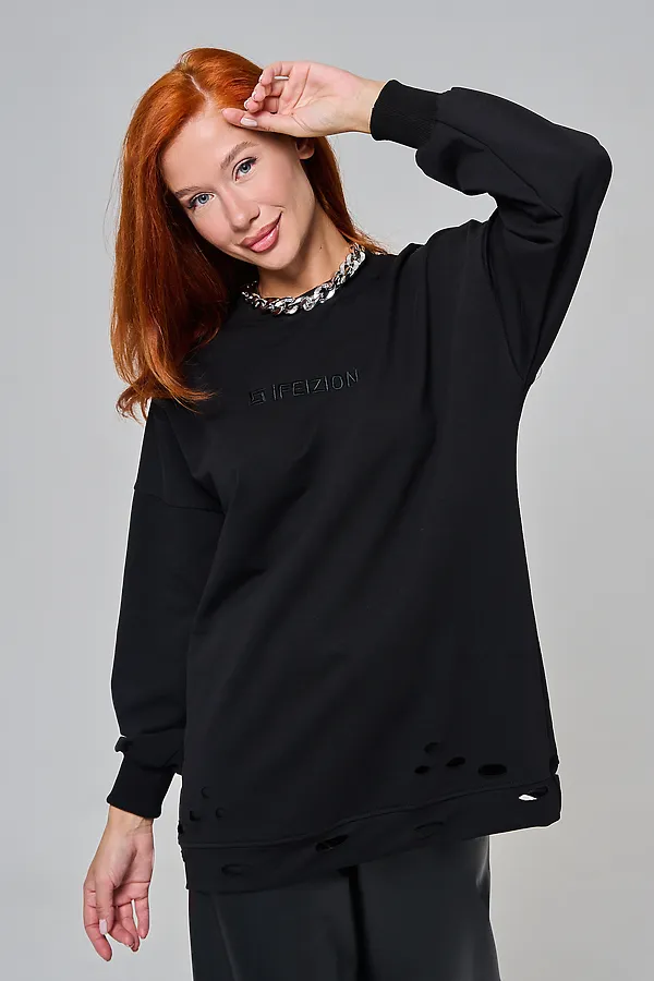 67188 толстовка женская НАТАЛИ, черный - фото 2