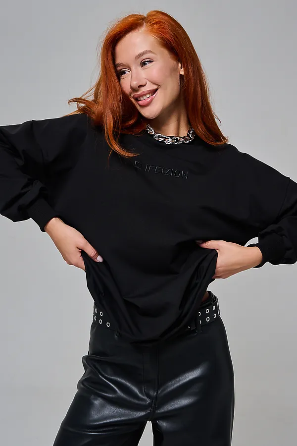 67188 толстовка женская НАТАЛИ, черный - фото 2