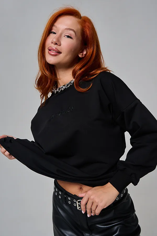 67188 толстовка женская НАТАЛИ, черный - фото 2