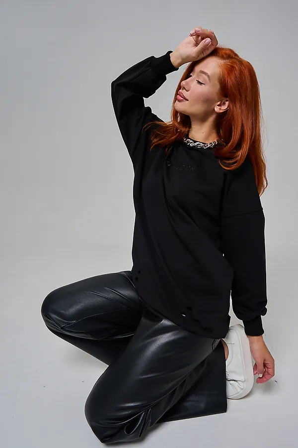 67188 толстовка женская НАТАЛИ, черный - фото 2