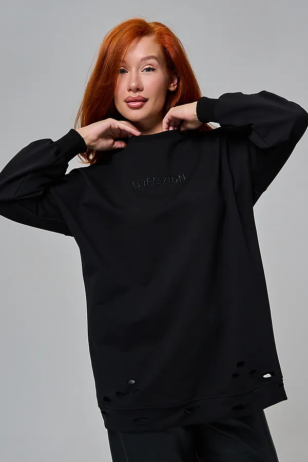 67188 толстовка женская НАТАЛИ, черный - фото 2