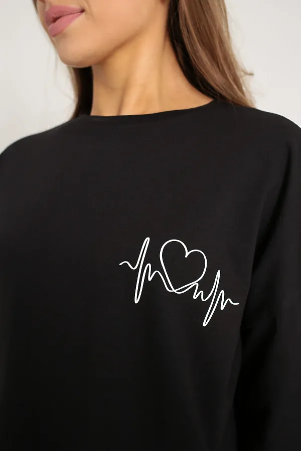 Футболка оверсайз с принтом НАТАЛИ, черный - фото 2