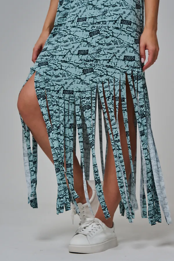 Платье 7480/1 НАТАЛИ, буквы на ментоле - фото 2