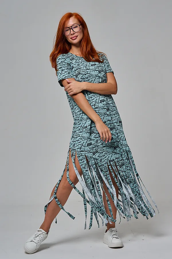 Платье 7480/1 НАТАЛИ, буквы на ментоле - фото 2