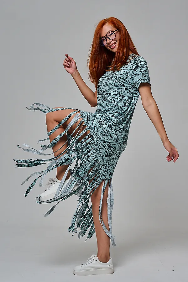 Платье 7480/1 НАТАЛИ, буквы на ментоле - фото 2