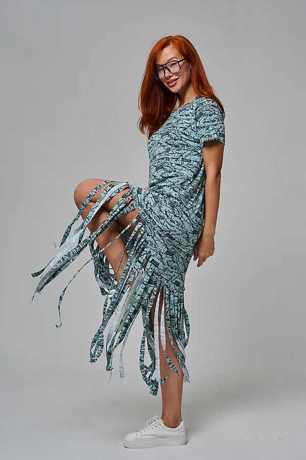 Платье 7480/1 НАТАЛИ, буквы на ментоле - фото 2