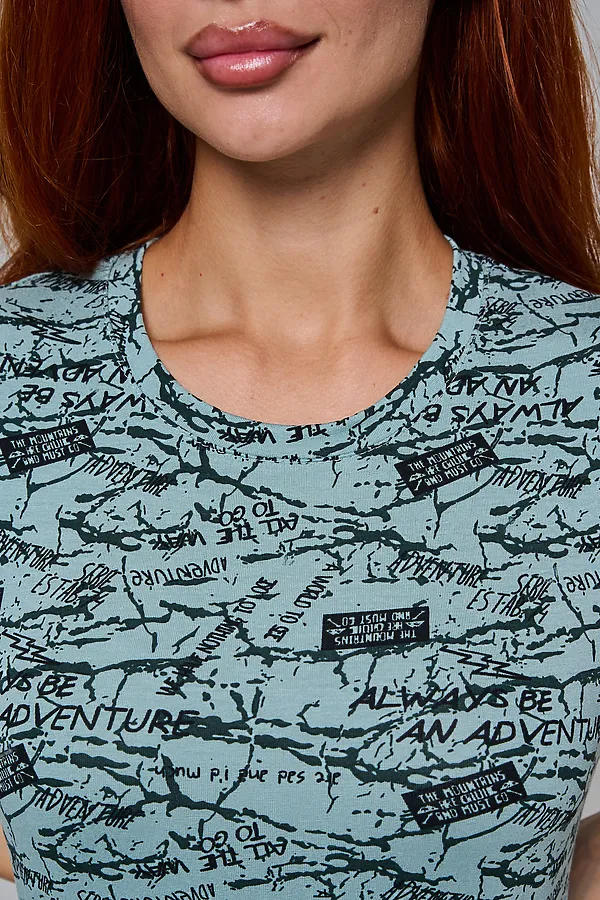 Платье 7480/1 НАТАЛИ, буквы на ментоле - фото 2