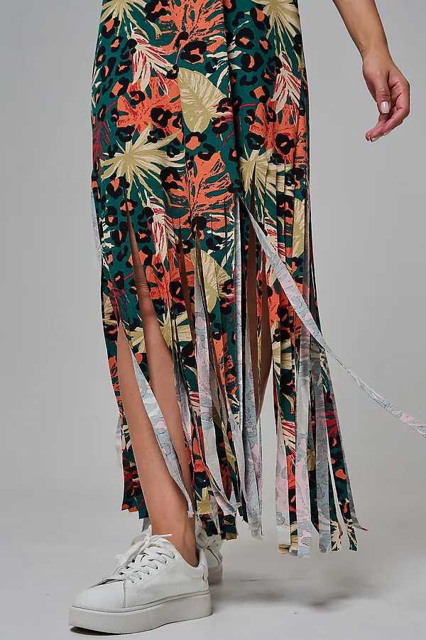 Платье 7480/1 НАТАЛИ, листья на зеленом - фото 2