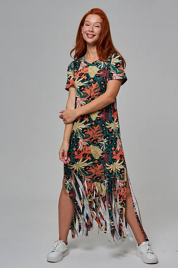 Платье 7480/1 НАТАЛИ, листья на зеленом - фото 2