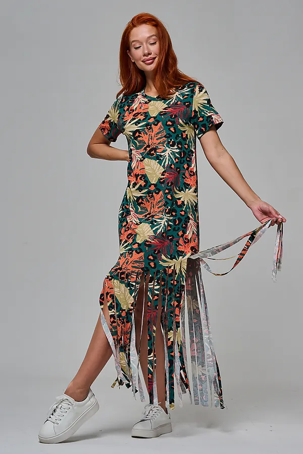 Платье 7480/1 НАТАЛИ, листья на зеленом - фото 2