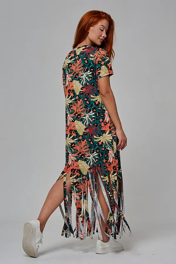 Платье 7480/1 НАТАЛИ, листья на зеленом - фото 2