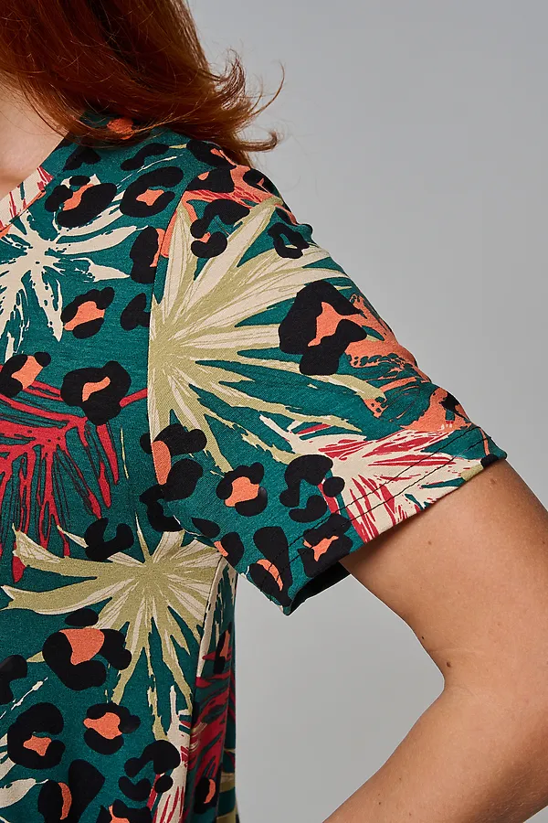 Платье 7480/1 НАТАЛИ, листья на зеленом - фото 2