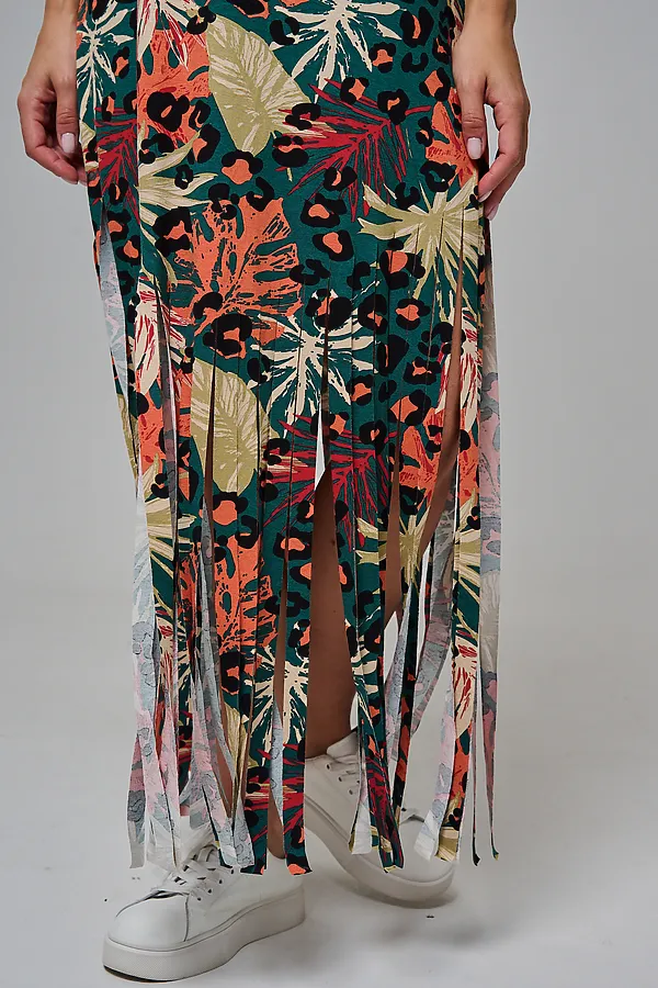 Платье 7480/1 НАТАЛИ, листья на зеленом - фото 2