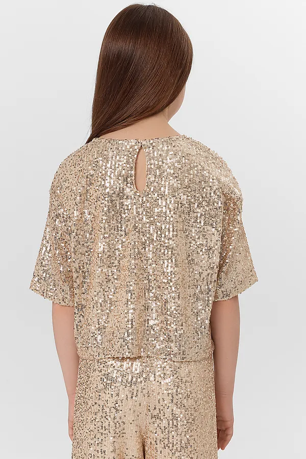 Блузка MARK FORMELLE, золотистые пайетки - фото 2