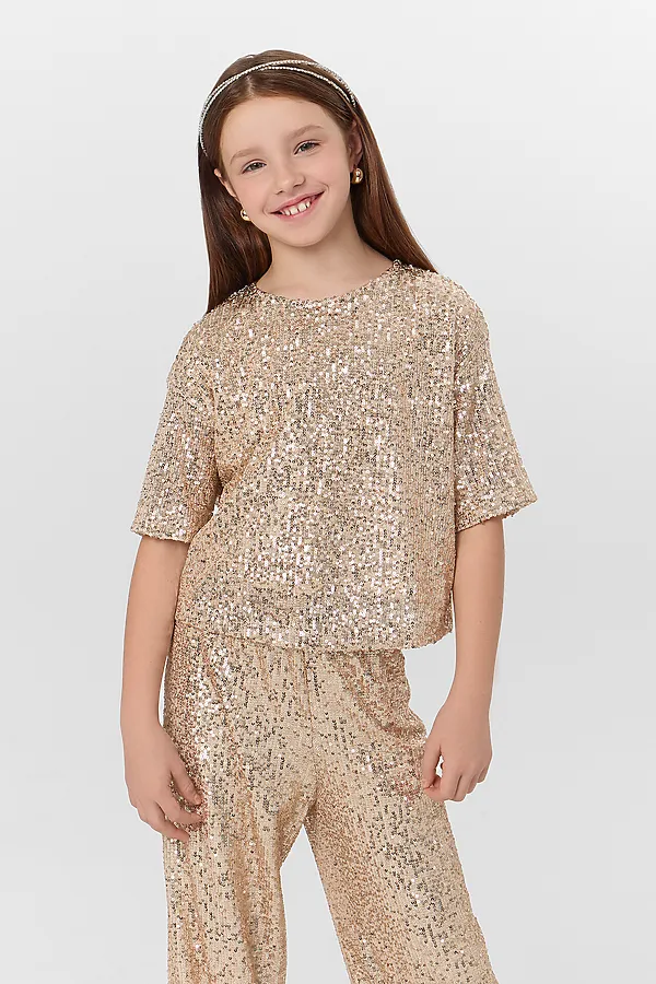 Блузка MARK FORMELLE, золотистые пайетки - фото 2