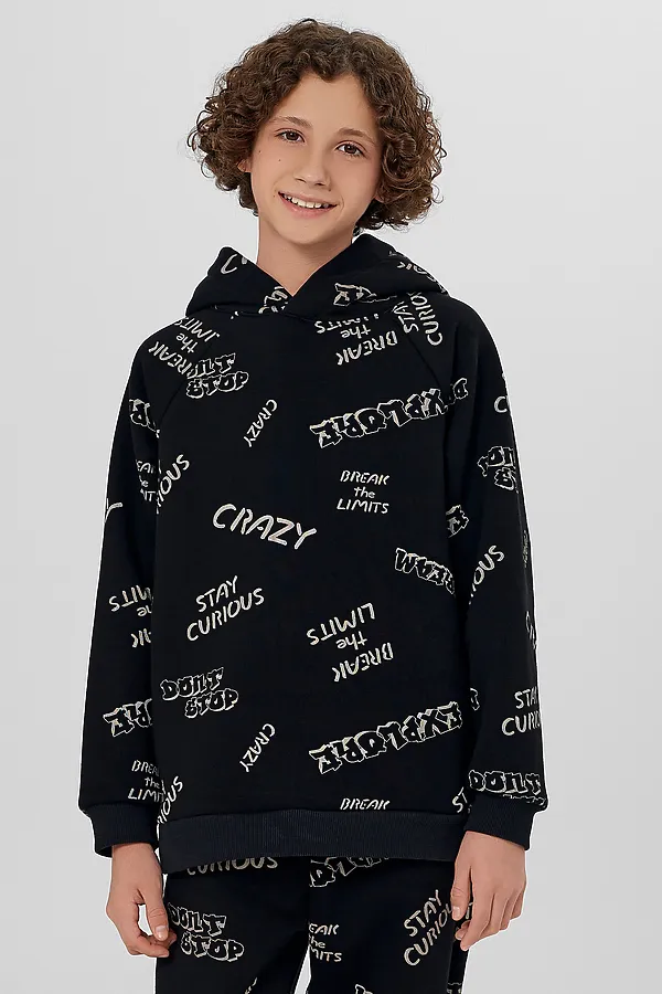 Комплект (Худи+Брюки) MARK FORMELLE, надписи на черном - фото 2