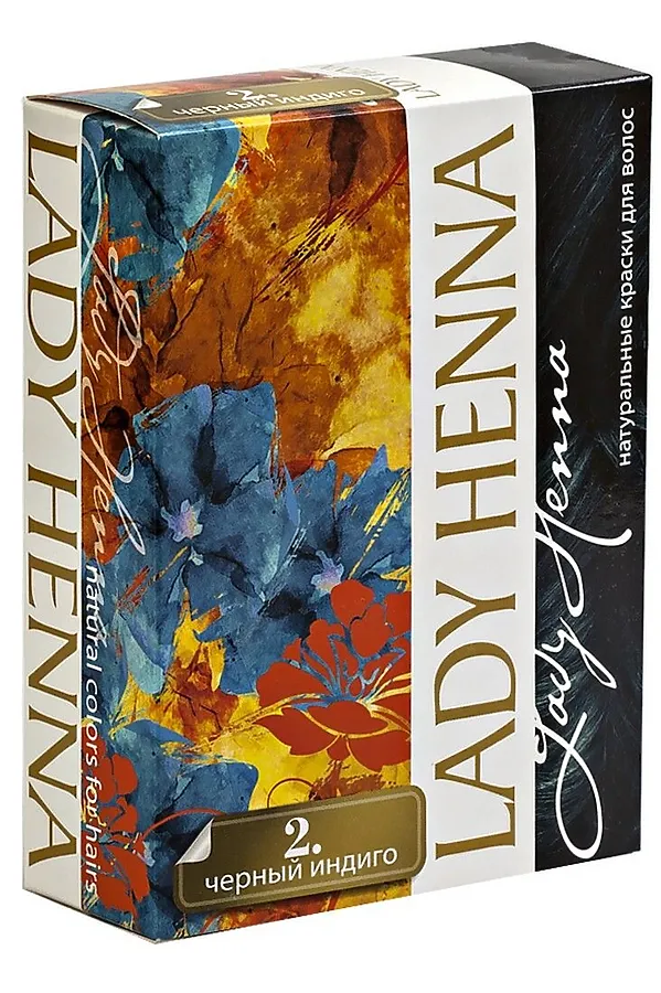 Lady Henna Краска для волос на основе хны, чёрный индиго №2 KRISTALLER, черный индиго - фото 2