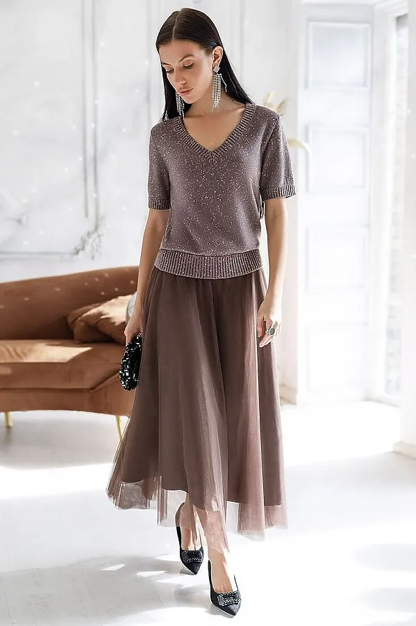 Джемпер VILATTE, кофейный - фото 2