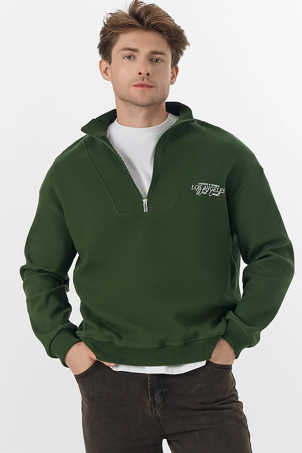 Толстовка MARK FORMELLE, т.зеленый +печать - фото 2