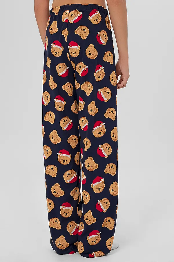 Пижама MARK FORMELLE, красный +праздничные медвежата на синем - фото 2