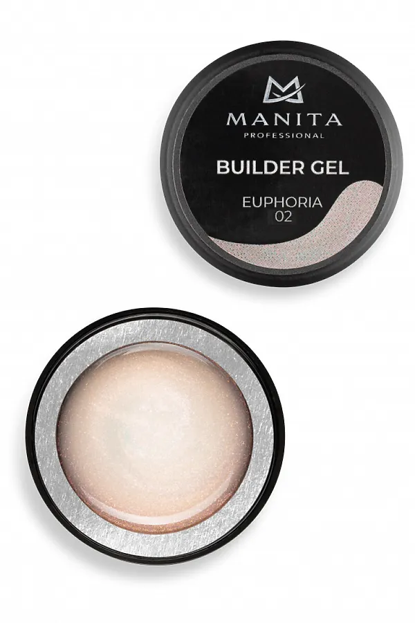 Manita Professional Гель моделирующий для ногтей с хлопьями юки / Builder Gel Euphoria №02, 15 мл KRISTALLER, euphoria №02 - фото 2