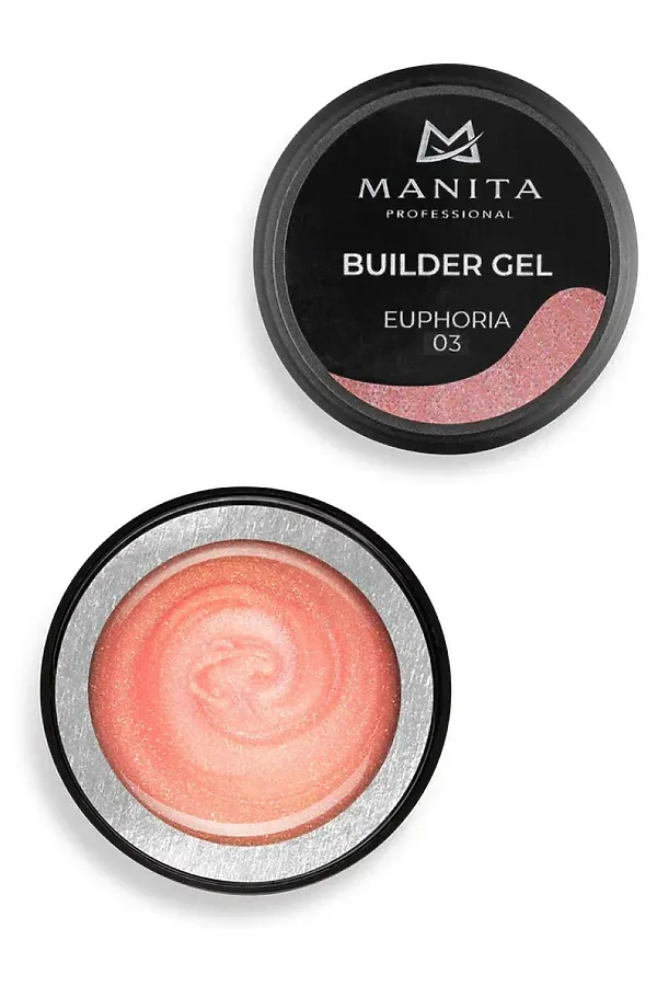 Manita Professional Гель моделирующий для ногтей с хлопьями юки / Builder Gel Euphoria №03, 15 мл KRISTALLER, euphoria №03 - фото 2