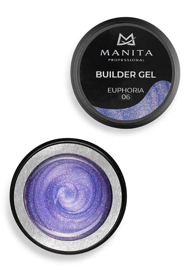Manita Professional Гель моделирующий для ногтей с хлопьями юки / Builder Gel Euphoria №06, 15 мл KRISTALLER, euphoria №06 - фото 2