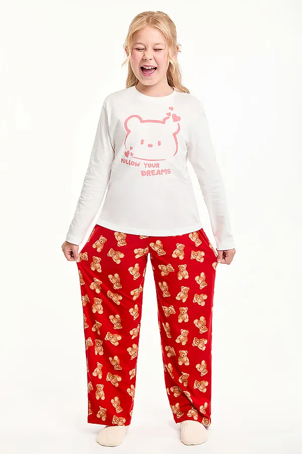 Пижама SMENA, молочный/красный - фото 2