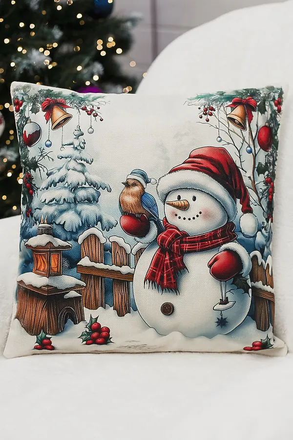 Наволочка декоративная новогодняя 2 шт рогожка НАТАЛИ, деделкаснеговик - фото 2
