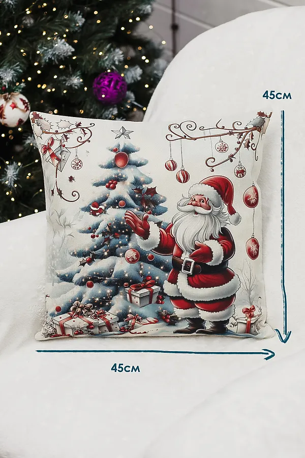 Наволочка декоративная новогодняя 2 шт рогожка НАТАЛИ, деделкаснеговик - фото 2