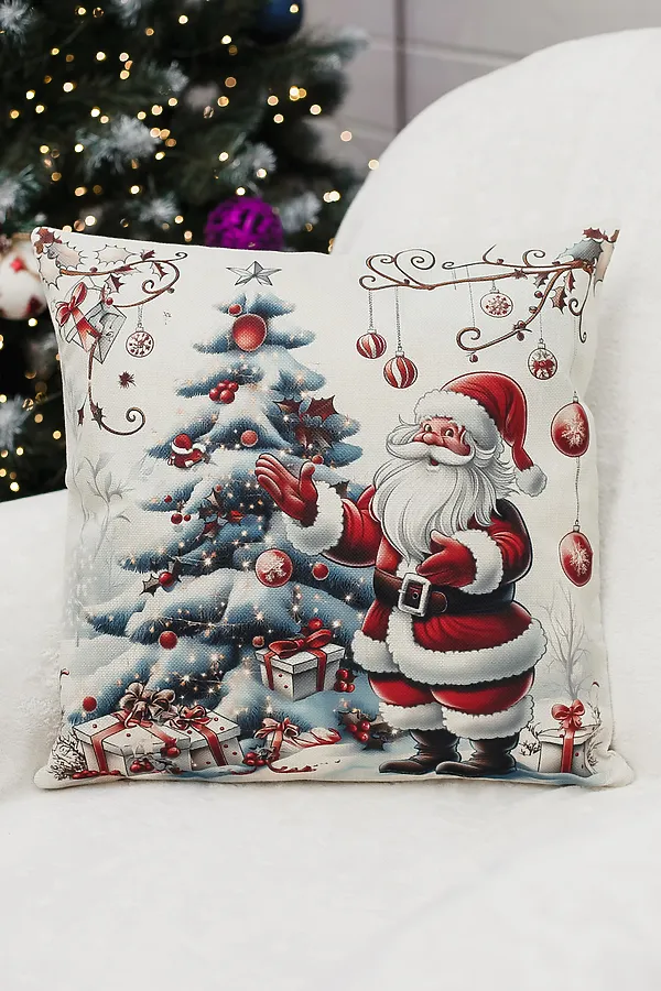 Наволочка декоративная новогодняя 2 шт рогожка НАТАЛИ, деделкаснеговик - фото 2