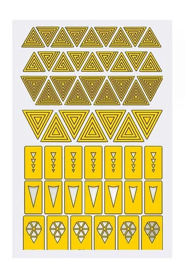 Prima Nails Трафарет для маникюра «Треугольники» KRISTALLER, золотистый - фото 2