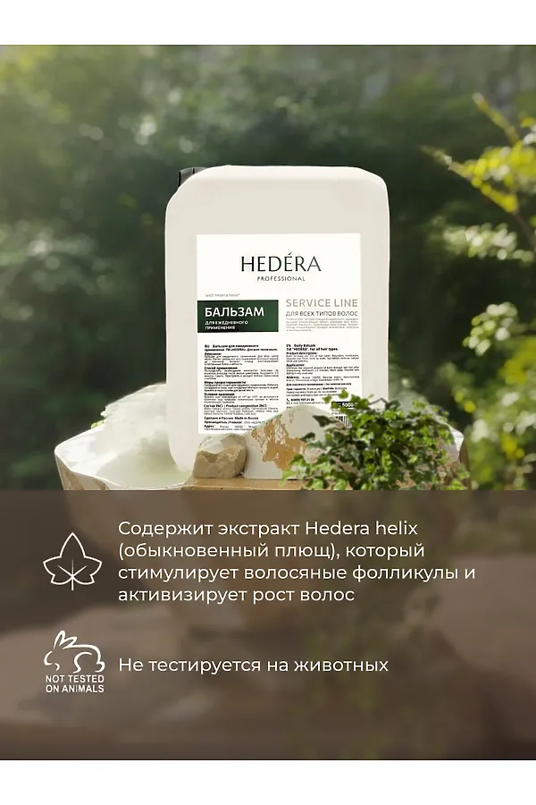 Hedera Professional Бальзам для ежедневного применения для всех типов волос / Service Line, 5000 мл KRISTALLER, бесветный - фото 2