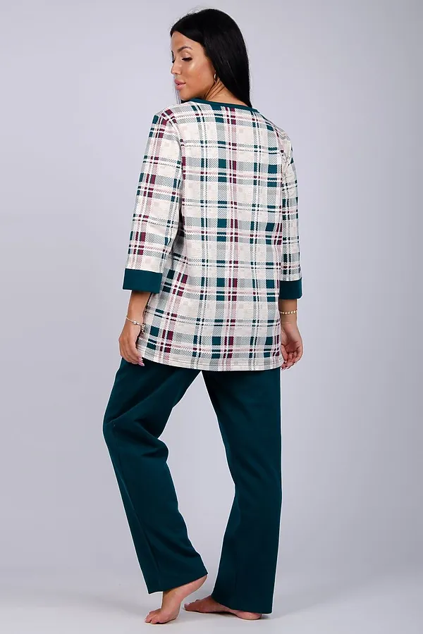 Пижама с брюками Талисман 2 НАТАЛИ, изумруд - фото 2