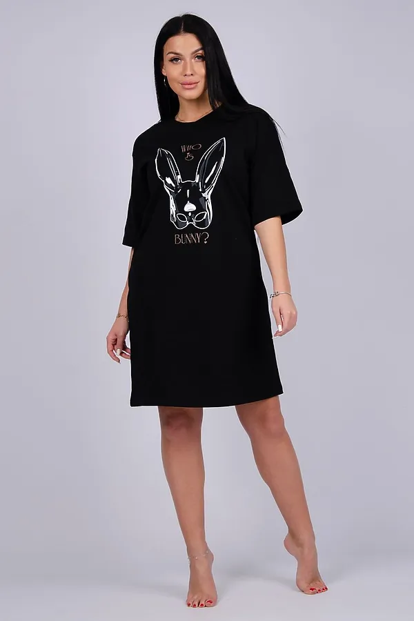 Сорочка Зайка НАТАЛИ, черный - фото 2