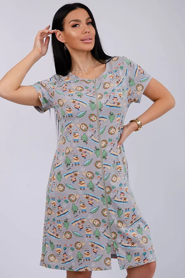 Халат Красотка НАТАЛИ, серый - фото 2