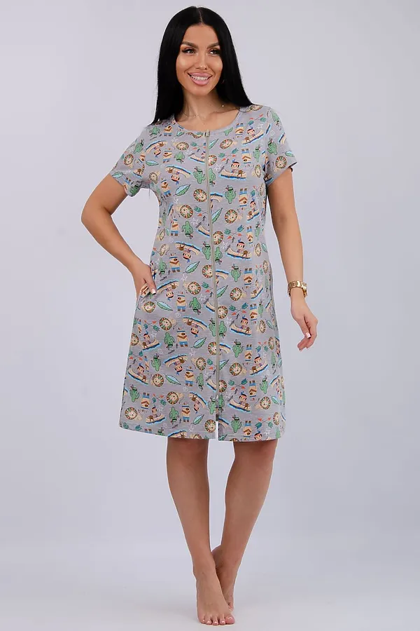 Халат Красотка НАТАЛИ, серый - фото 2